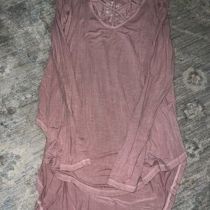 American Eagle Outfitters Dusty Rose Long Sleeve Top